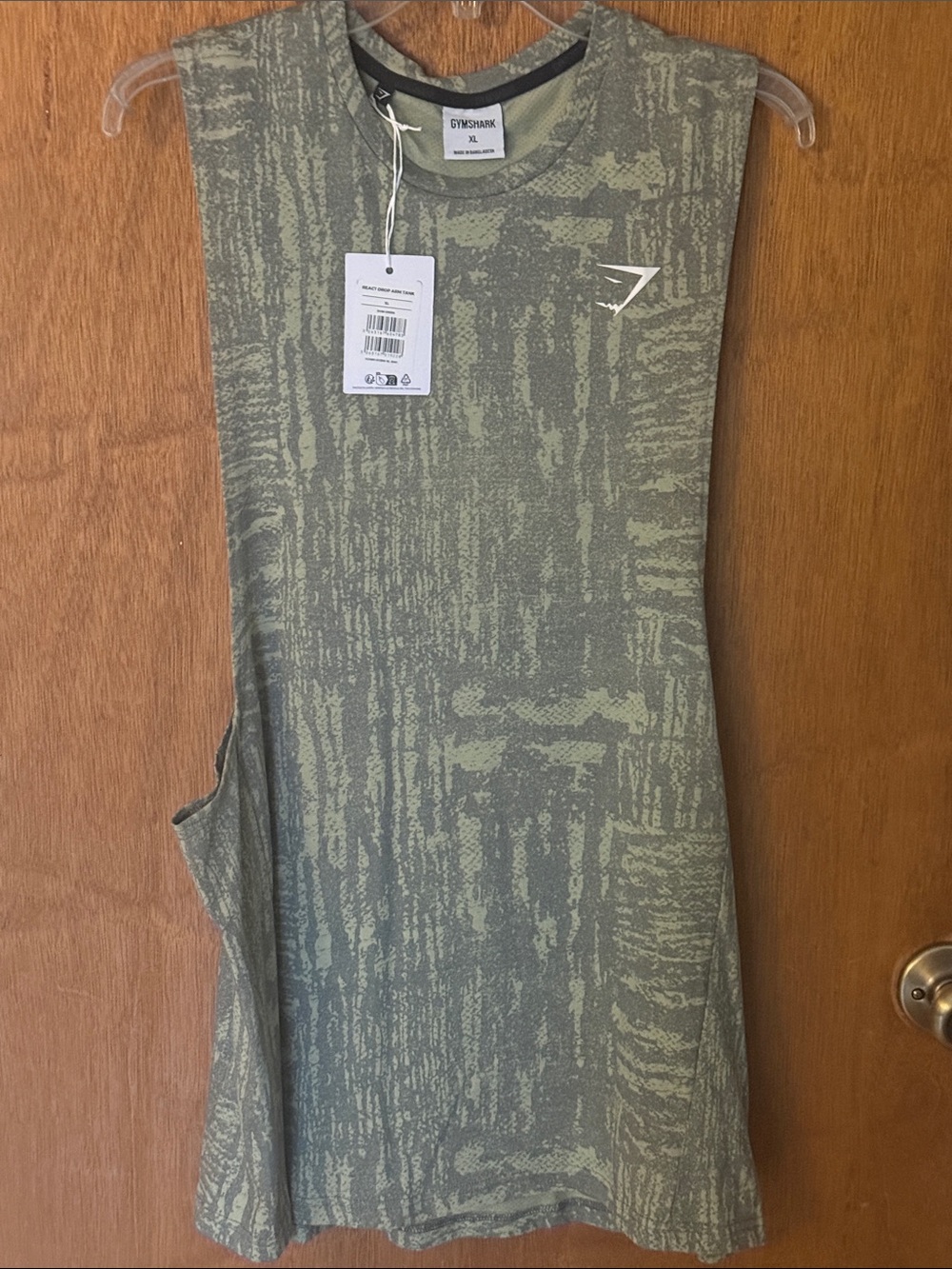 Gymshark Olive Green Camo Muscle Tank